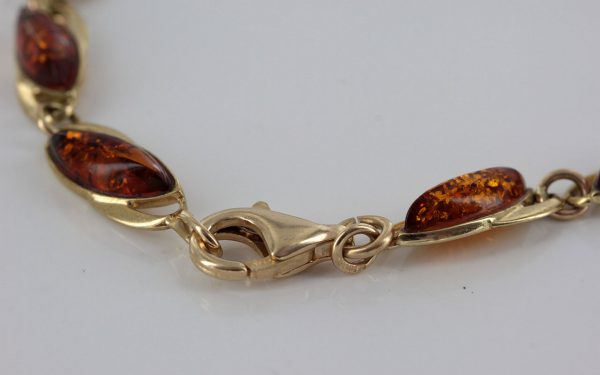 ITALIAN HANDMADE GERMAN BALTIC AMBER BRACELET IN 9CT solid GOLD GBR043-RRP£550!!!