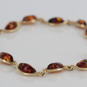 ITALIAN HANDMADE GERMAN BALTIC AMBER BRACELET IN 9CT solid GOLD GBR044-RRP£525!!!