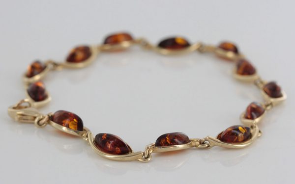 ITALIAN HANDMADE GERMAN BALTIC AMBER BRACELET IN 9CT solid GOLD GBR044-RRP£525!!!