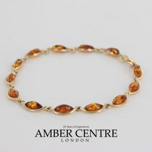 ITALIAN HANDMADE GERMAN BALTIC AMBER BRACELET IN 9CT solid GOLD GBR045-RRP£550!!!