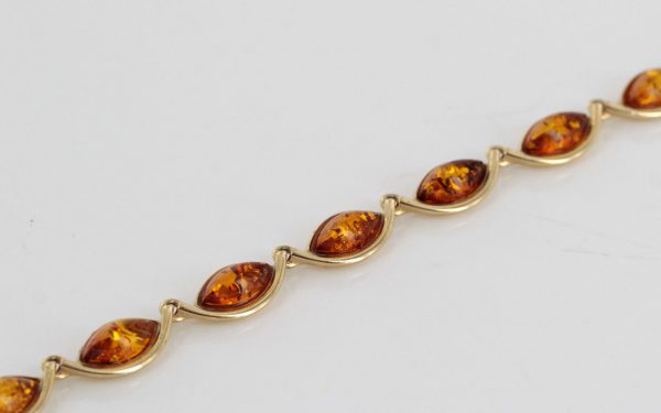 ITALIAN HANDMADE GERMAN BALTIC AMBER BRACELET IN 9CT solid GOLD GBR045-RRP£550!!!