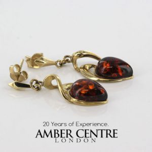 Italian Handmade German Baltic Amber in 9ct Gold Drop Earrings GE0286 RRP£325!!!