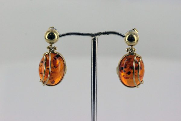 Italian Handmade German Baltic Amber in 9ct Gold Drop Earrings GE0327 RRP£375!!!