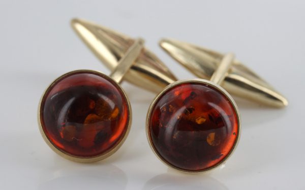 Italian Handmade Cufflinks German Baltic Amber In Solid 9ct solid Gold GF002 RRP£395!!!