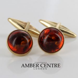 Italian Handmade Cufflinks German Baltic Amber In Solid 9ct solid Gold GF002 RRP£395!!!