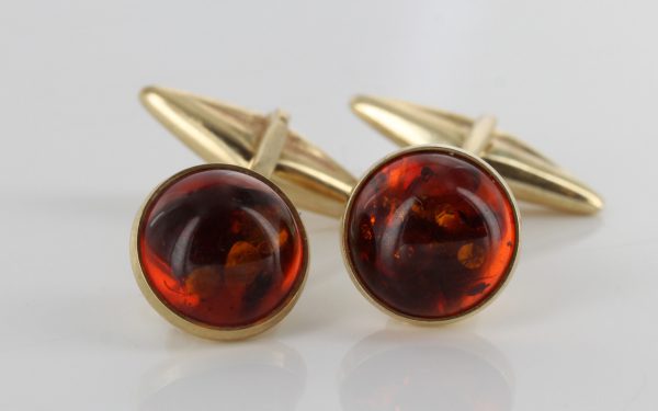 Italian Handmade Cufflinks German Baltic Amber In Solid 9ct solid Gold GF002 RRP£395!!!