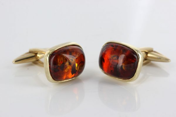 Italian Handmade German Baltic Amber Cufflinks In Solid 9ct Gold GF009 RRP£575!!!