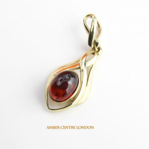 Italian Made Elegant German Baltic Amber Pendant in 9ct Gold- GP0009 RRP£130!!!