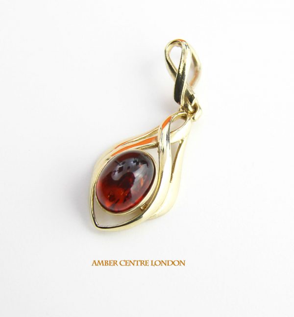 Italian Made Elegant German Baltic Amber Pendant in 9ct Gold- GP0009 RRP£130!!!