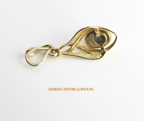 Italian Made Elegant German Baltic Amber Pendant in 9ct Gold- GP0009 RRP£130!!!