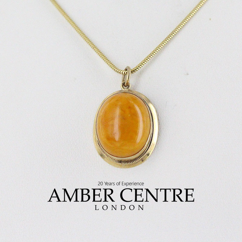 Butterscotch Baltic Amber Pendant, Gold-plated 925 Silver Necklace, Genuine  Amber Necklace, 18 g
