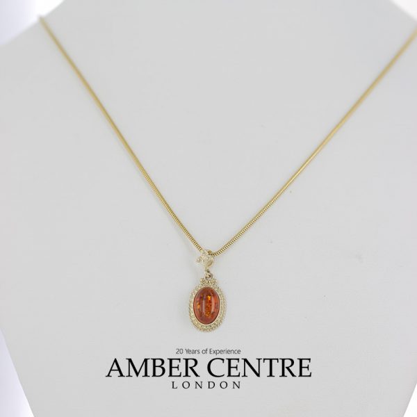 Italian Made Elegant German Baltic Amber Pendant in 9ct solid Gold -GP0104 RRP£145!!!