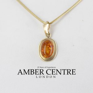 Italian Handmade Elegant Classic German Baltic Amber Pendant in 9ct solid Gold -GP0175 RRP£175!!!