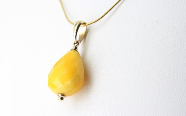 Italian Made German Butterscotch Amber Teardrop Pendant 9ct Gold Loop GP0294 RRP£145!!