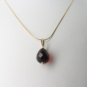 Italian Handcrafted Elegant German Cherry Amber Pendant 9ct solid Gold Loop GP0297 RRP£145!!!