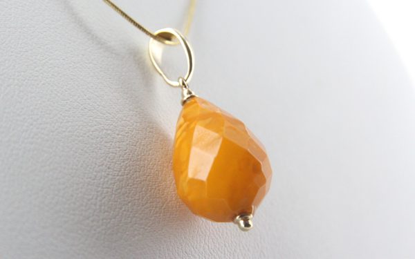 Italian Handcrafted Antique Butterscotch German Amber Pendant 9ct solid Gold Loop GP0298 RRP£225!!