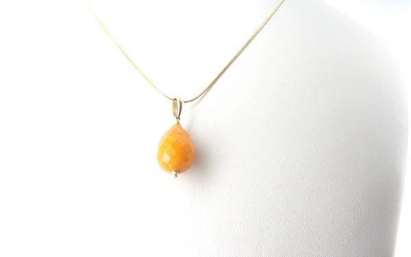 Italian Handcrafted Antique Butterscotch German Amber Pendant 9ct solid Gold Loop GP0298 RRP£225!!