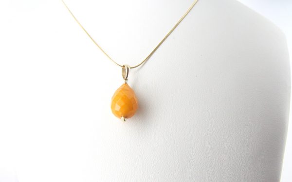 Italian Handcrafted Antique Butterscotch German Amber Pendant 9ct solid Gold Loop GP0298 RRP£225!!