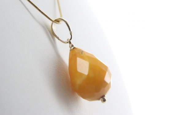 Italian Handcrafted Antique German Butterscotch Amber Teardrop Pendant with 9ct solid Gold Loop GP0300 RRP£195!!!
