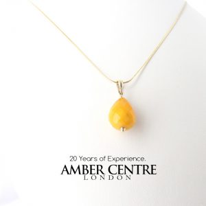 Italian Handcrafted Antique German Butterscotch Amber Teardrop Pendant with 9ct solid Gold Loop GP0300 RRP£195!!!