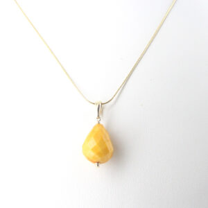 Italian Made Antique Butterscotch German Amber Pendant with 9ct solid Gold Loop GP0301 RRP£195!!!