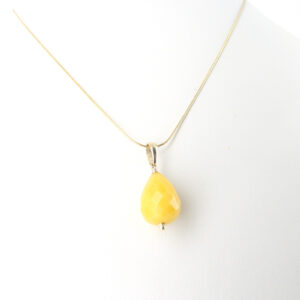 Italian made Beautifully Handcrafted Antique German Butterscotch Amber Teardrop Pendant 9ct solid Gold Loop GP0303 RRP£245!!