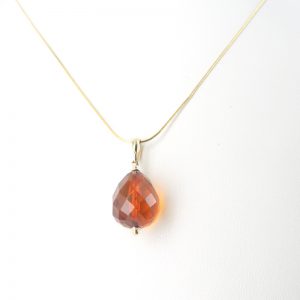 Beautifully Handcrafted German Honey Amber Teardrop Pendant with 9ct solid Gold Loop GP0310 RRP£165!!!