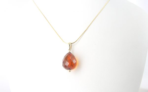 Beautifully Handcrafted German Honey Amber Teardrop Pendant with 9ct solid Gold Loop GP0310 RRP£165!!!