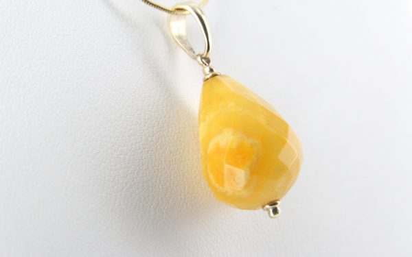 Italian Made Butterscotch Antique German Amber Teardrop Pendant 9ct solid Gold Loop GP0312 RRP£275!!