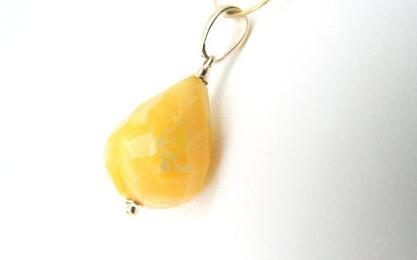 Italian Made Butterscotch Antique German Amber Teardrop Pendant 9ct solid Gold Loop GP0312 RRP£275!!