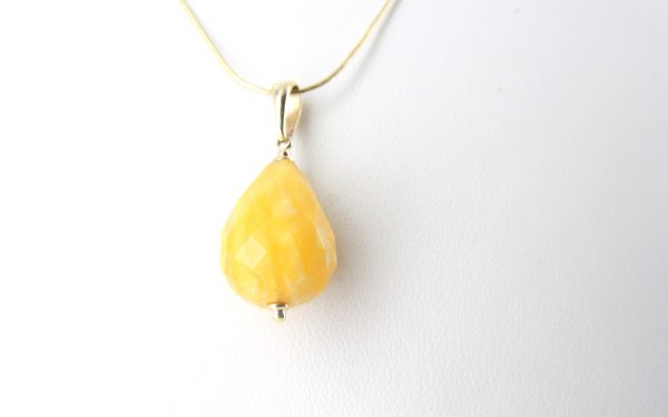 Italian Made Butterscotch Antique German Amber Teardrop Pendant 9ct solid Gold Loop GP0312 RRP£275!!