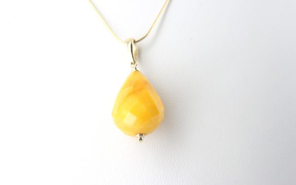 Italian Made Butterscotch Antique German Amber Teardrop Pendant 9ct solid Gold Loop GP0314 RRP£295!!