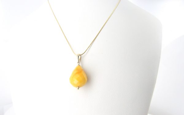 Italian Made Butterscotch Antique German Amber Teardrop Pendant 9ct solid Gold Loop GP0314 RRP£295!!