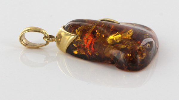 Italain Hand Made German Baltic Amber Pendant in 14ct Italian Gold - GP0357 RRP£790!!!