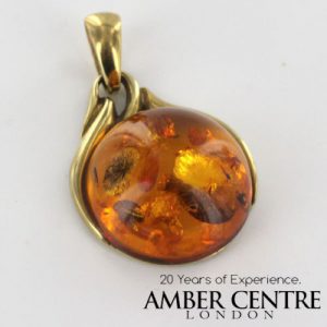 Italian Hand Made Elegant Baltic German Amber Pendant in 14ct solid Gold - GP0372 RRP£600!!!