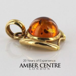 Italian Handmade Elegant German Baltic Amber Pendant in 14ct solid Gold - GP0381 RRP£395!!!