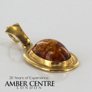 Italian Handmade Elegant German Baltic Amber Classic Pendant in 14ct solid Gold GP0880 RRP£275!!!