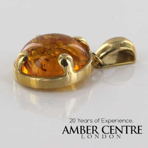 Italian HandMade Unique Elegant German Baltic Amber Pendant in 14ct Gold -GP0895 RRP£595!!!
