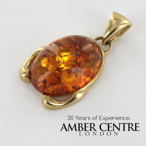Italian Hand Made German Baltic Elegant Unique Amber Pendant in 14ct solid Gold - GP0896 RRP£425!!!
