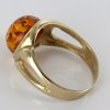 Italian Made Elegant Modern German Baltic Amber Ring In Solid 9ct Gold Gr0060 RRP£375!!!