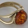 Italian Made Elegant Modern German Baltic Amber Ring In Solid 9ct Gold Gr0060 RRP£375!!!