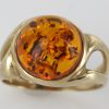 Italian Made Elegant Modern German Baltic Amber Ring In Solid 9ct Gold Gr0060 RRP£375!!!