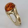 Italian Made Elegant Modern German Baltic Amber Ring In Solid 9ct Gold Gr0060 RRP£375!!!