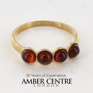 Italian Handmade Elegant German Baltic Amber Ring in 9ct solid Gold-GR0094 RRP £175!!!