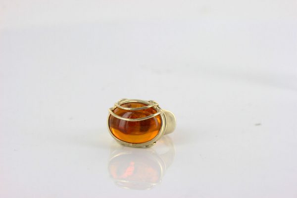 Italian Unique Handmade German Baltic Amber Ring in 9ct solid Gold- GR0227 RRP £375!!!