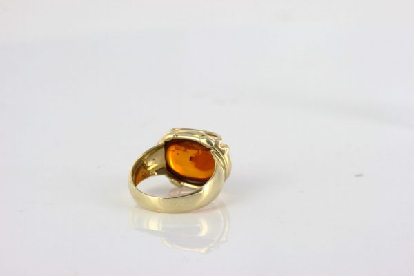 Italian Unique Handmade German Baltic Amber Ring in 9ct solid Gold- GR0227 RRP £375!!!