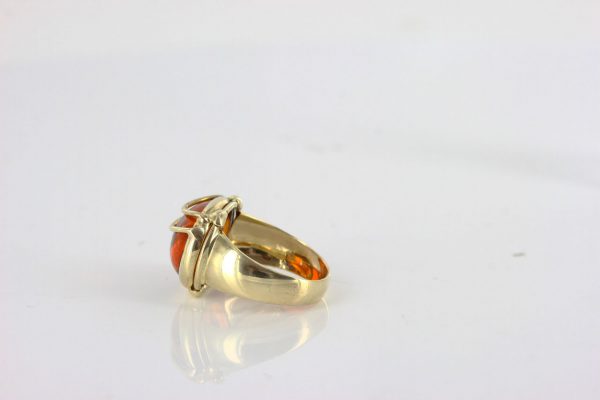 Italian Unique Handmade German Baltic Amber Ring in 9ct solid Gold- GR0227 RRP £375!!!