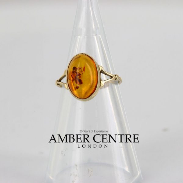 Italian Unique Handmade German Baltic Amber Ring in 9ct solid Gold- GR0237 RRP £175!!!