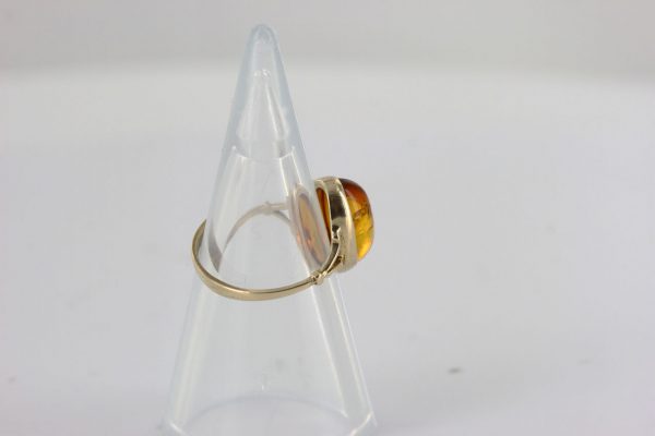 Italian Unique Handmade German Baltic Amber Ring in 9ct solid Gold- GR0237 RRP £175!!!