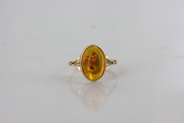 Italian Unique Handmade German Baltic Amber Ring in 9ct solid Gold- GR0237 RRP £175!!!